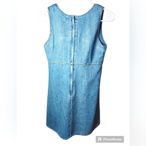 Vintage Guess women's denim sleeveless dress size 3 front pockets - Picture 8 of 16